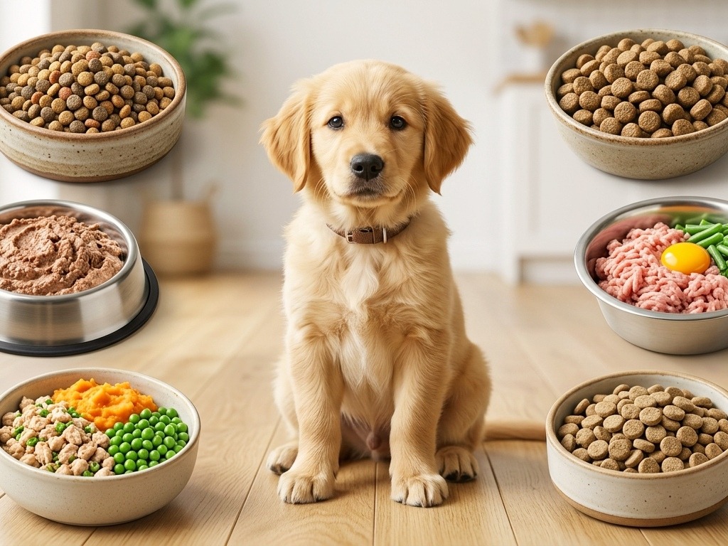 There are different types of puppy food.