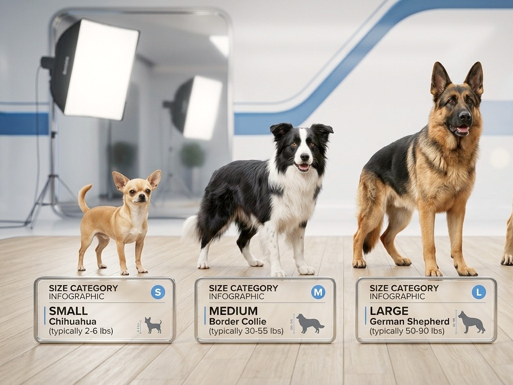 The Dog Varieties by different sizes.