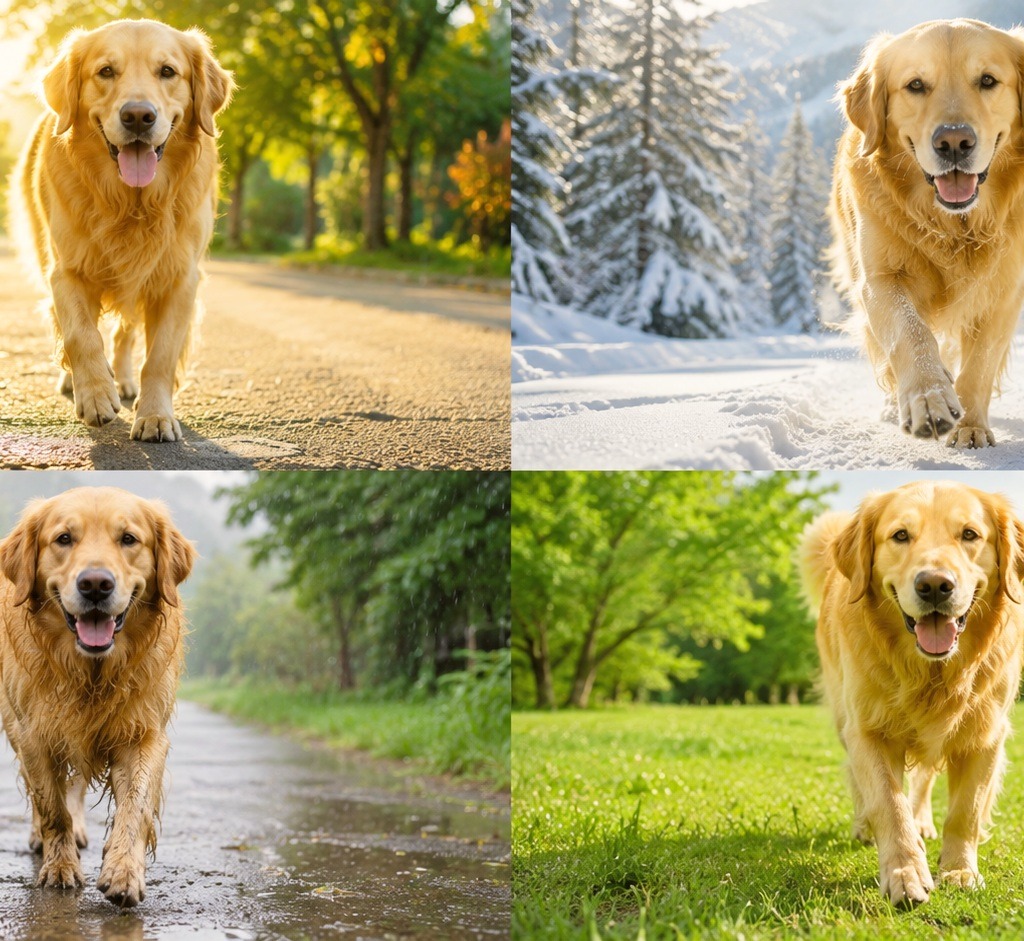 Seasonal protection of dog paw care.