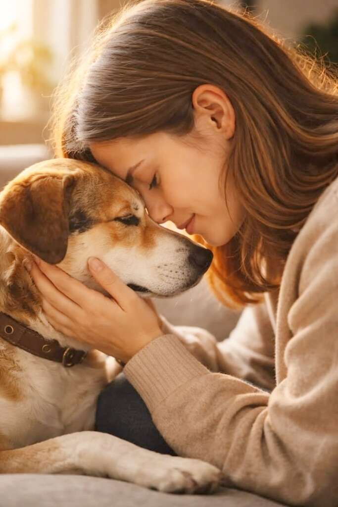 Sometimes rescue dog feels anxiet and fear.