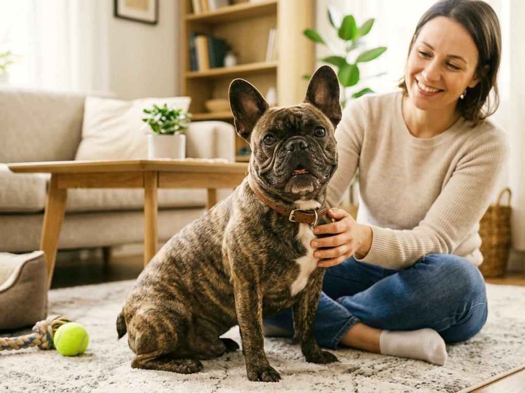 It shows the appearance of french bulldog. 
