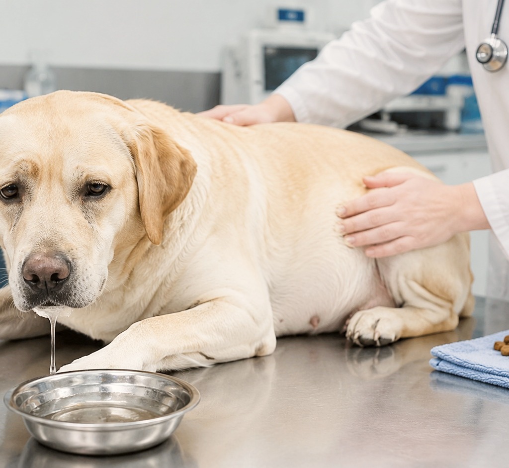 Symptoms of dog vomiting.