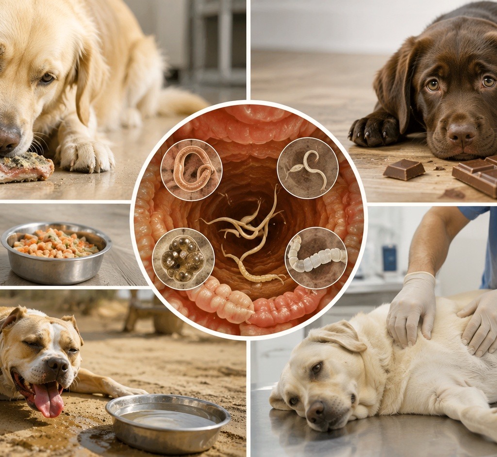 There are the causes of dog vomiting.