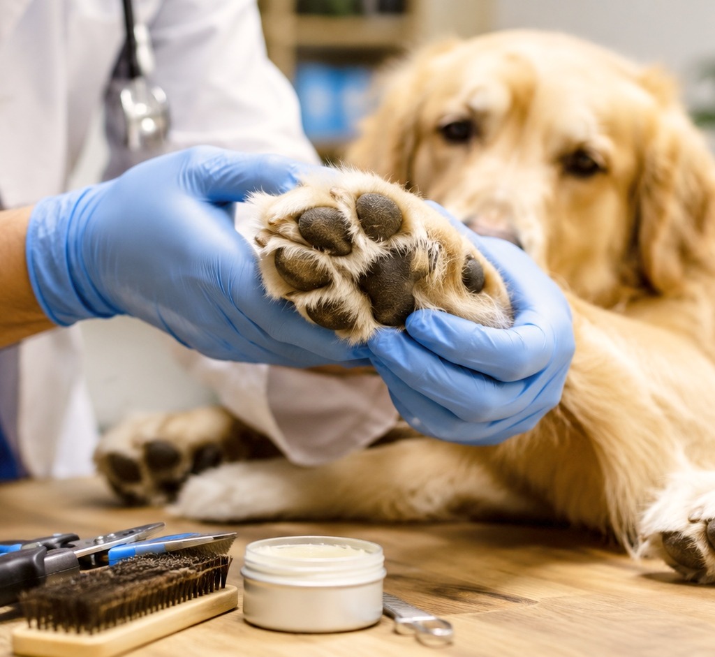 Some tips for dog paw care.